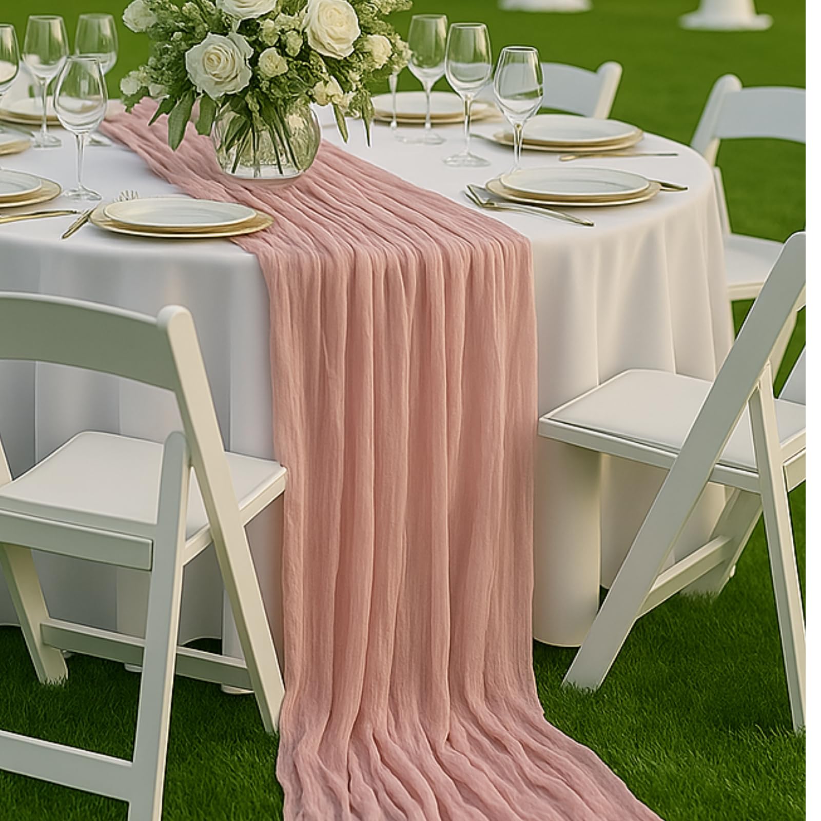 10FT Red Cheesecloth Table Runner 120 Inch Rustic Boho Gauze Cheese Cloth Table Runner for Wedding Baby Shower Bridal Shower Birthday Party Home Decorations