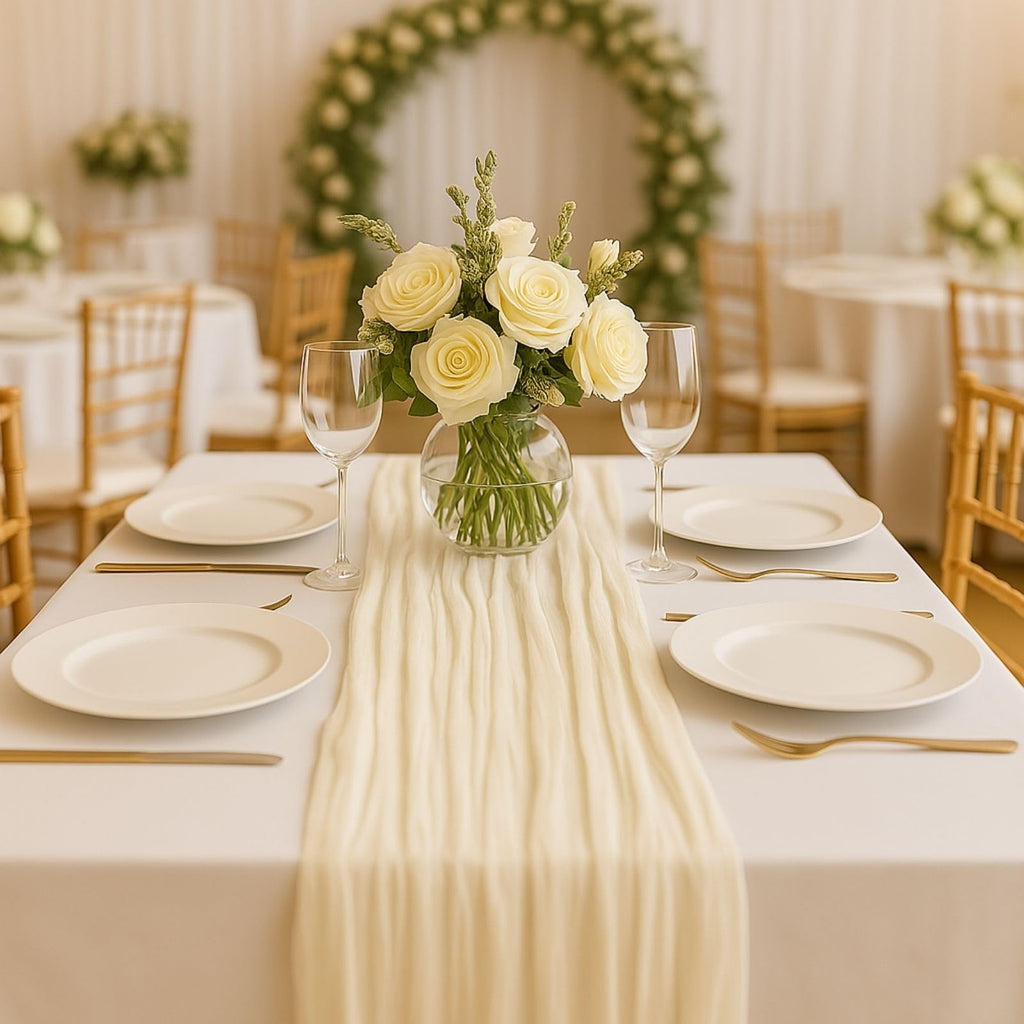 10FT Red Cheesecloth Table Runner 120 Inch Rustic Boho Gauze Cheese Cloth Table Runner for Wedding Baby Shower Bridal Shower Birthday Party Home Decorations