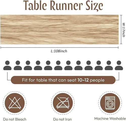 12 Pack Beige Cheesecloth Table Runner 17 x 108 Inch Gauze Table Runner Fabric Semi Sheer Cheese Cloth Table Decoration Bulk for Rustic Romantic Wedding Baby Shower Table Decoration