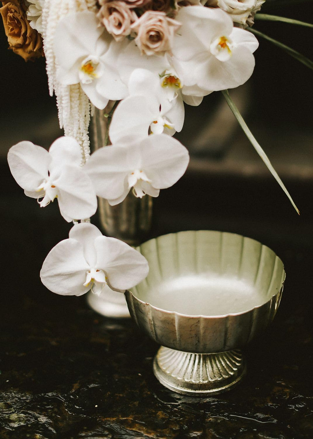 Distressed Champagne Metal Compote Bowl | Lita Metal Vase | Indoor and Outdoor Decoration for Any Event (7.75"x 5.75") (72010.61)