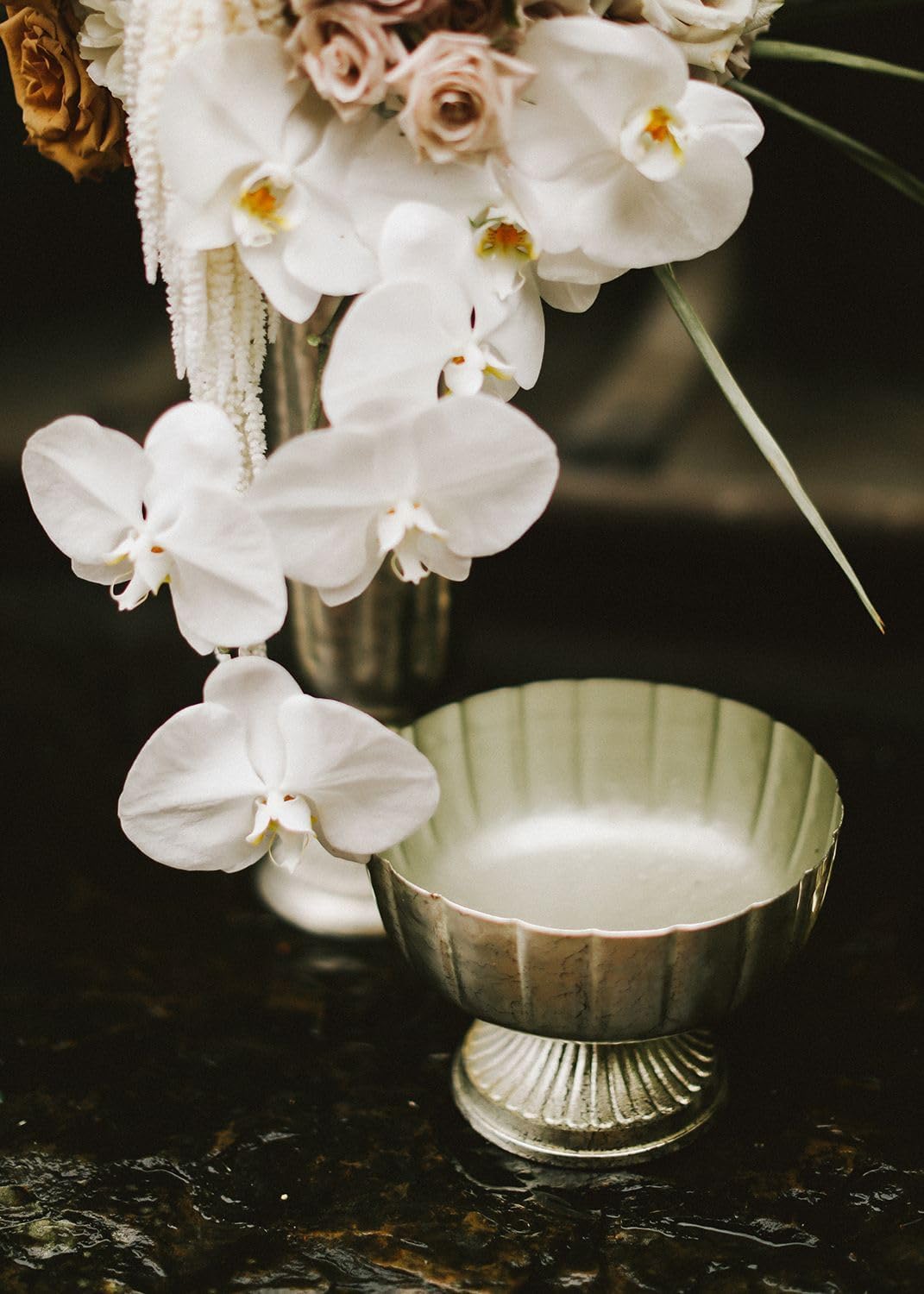 Distressed Champagne Metal Compote Bowl | Lita Metal Vase | Indoor and Outdoor Decoration for Any Event (7.75"x 5.75") (72010.61)