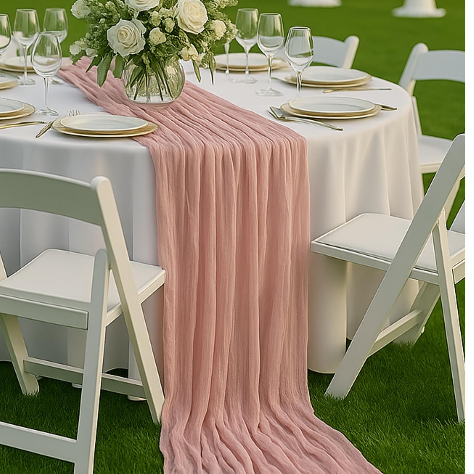 10FT Red Cheesecloth Table Runner 120 Inch Rustic Boho Gauze Cheese Cloth Table Runner for Wedding Baby Shower Bridal Shower Birthday Party Home Decorations