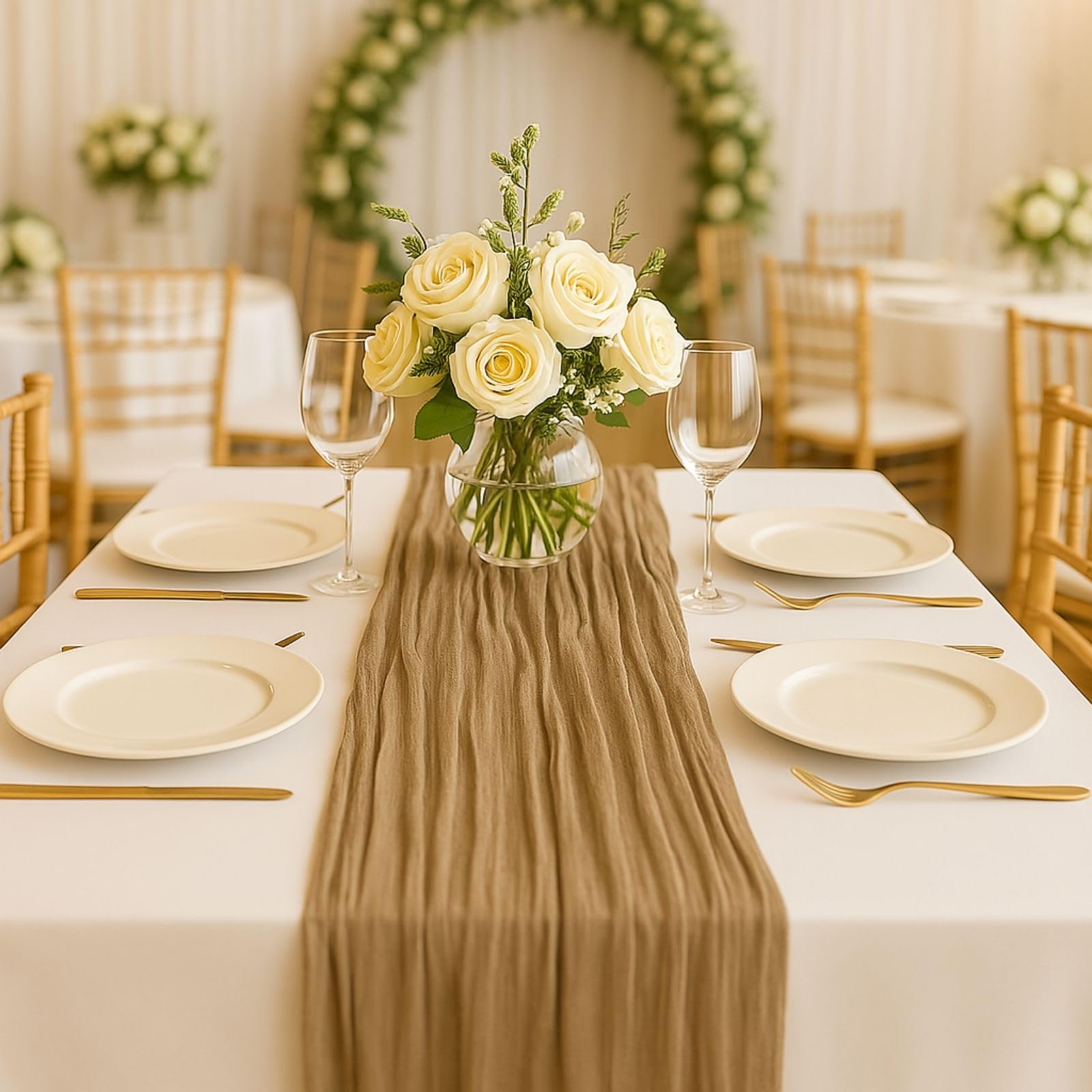 10FT Red Cheesecloth Table Runner 120 Inch Rustic Boho Gauze Cheese Cloth Table Runner for Wedding Baby Shower Bridal Shower Birthday Party Home Decorations