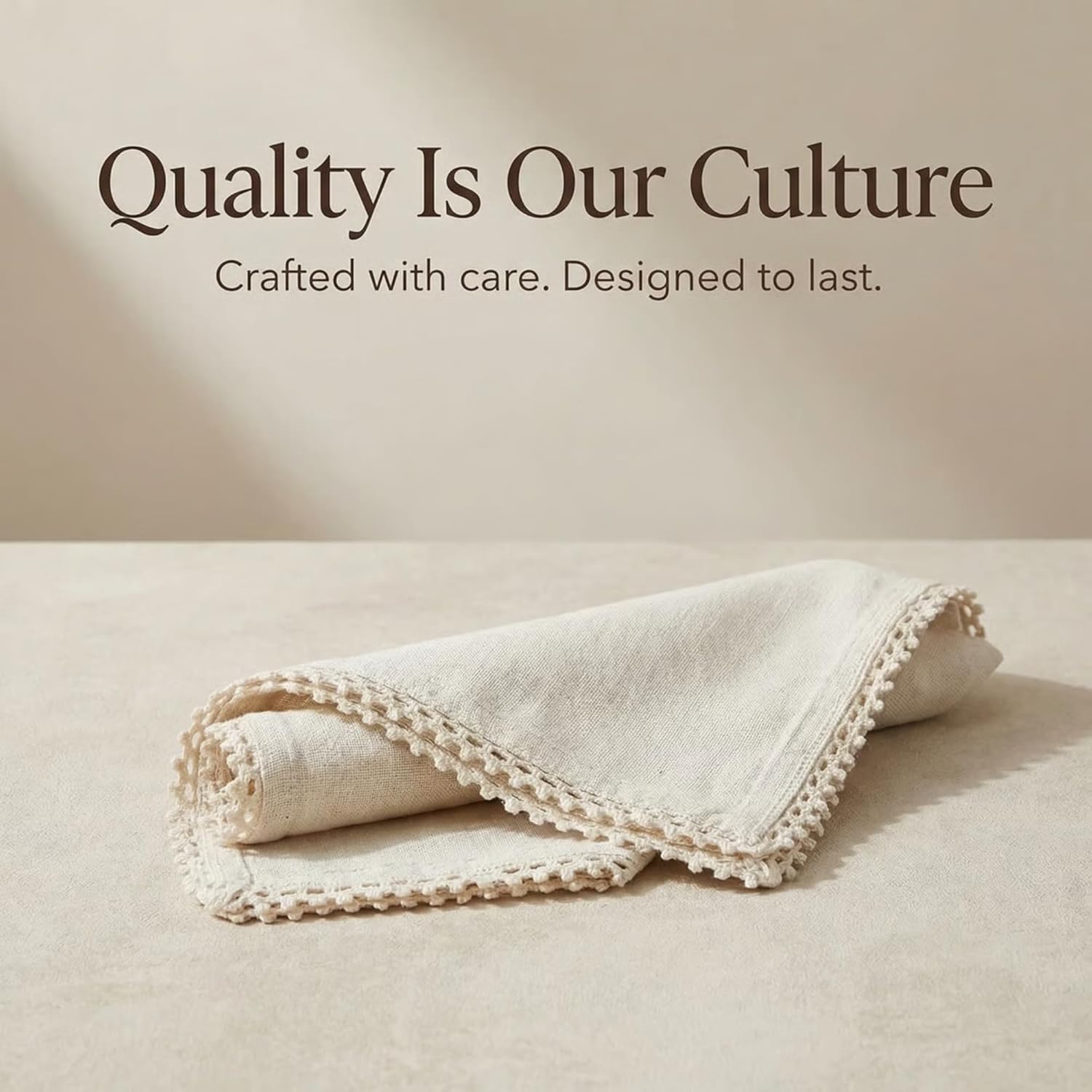 ACCENTHOME Natural Cloth Napkins Set of 12 18x18 inch Cotton Dinner Napkins - Washable Soft Premium Hotel Quality Reusable Napkins Perfect Table Napkins for Family Dinners, Weddings & Everyday Use